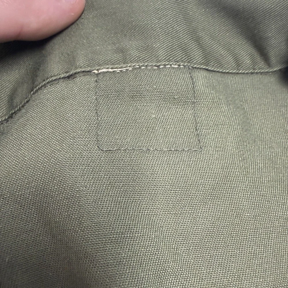 US Army Military Field Shirt Mens Large Green Good OG-107 Utility Jacket Patched